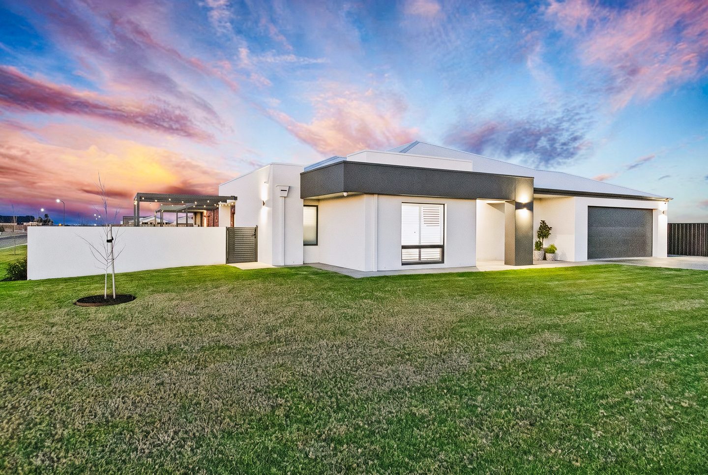 The home from the front lawn