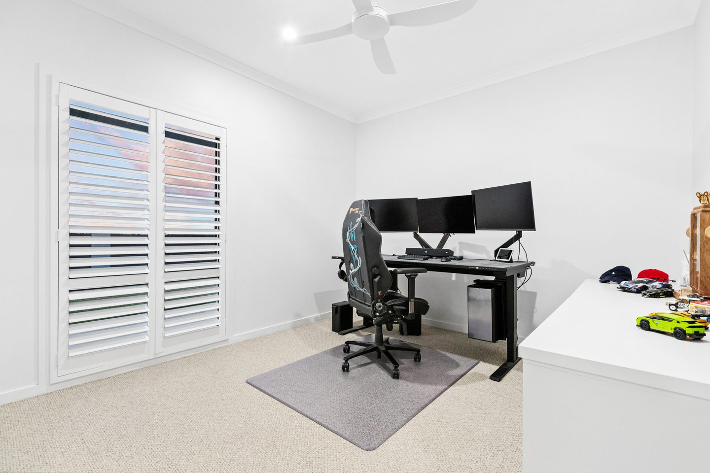 A bedroom used as a study