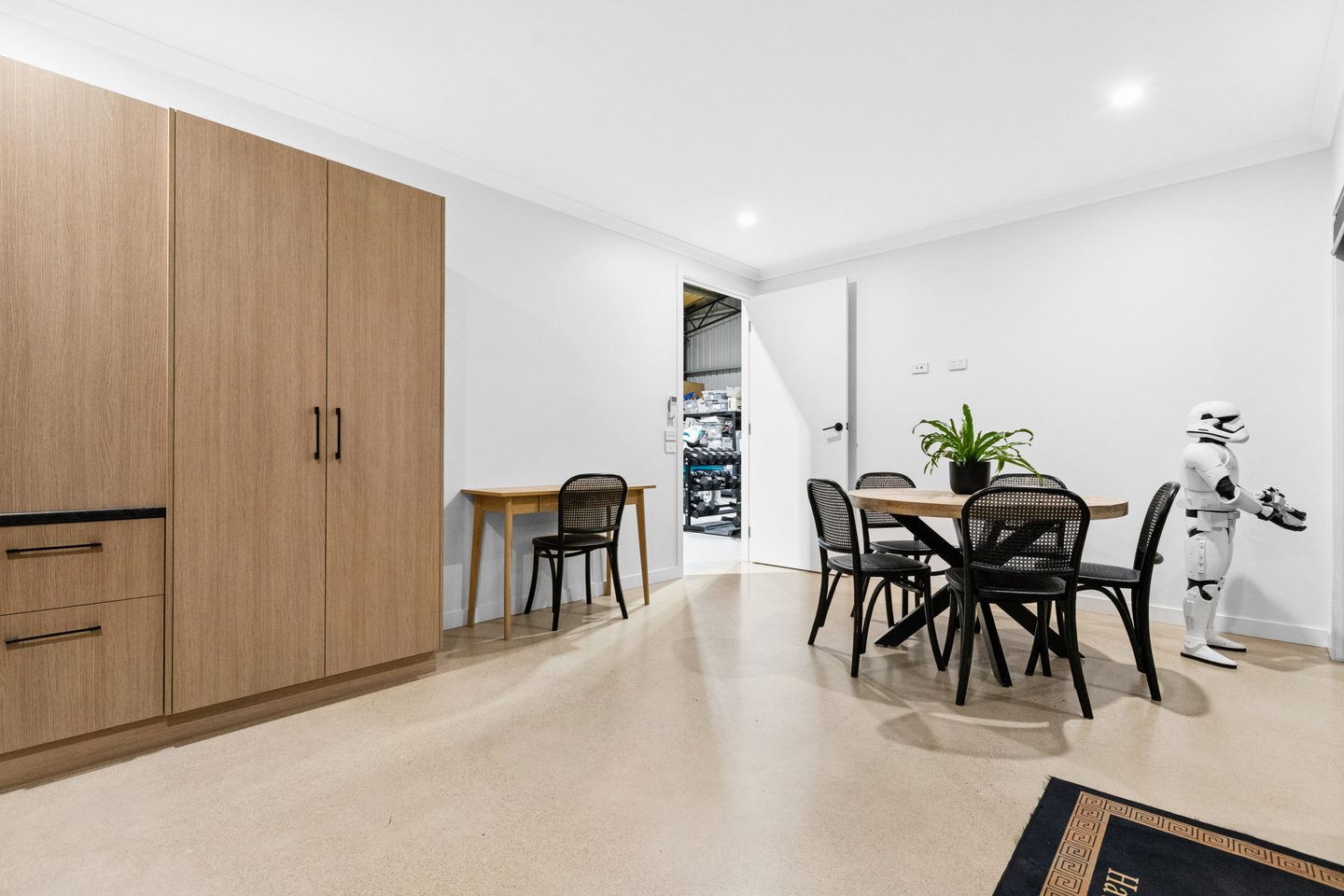 The office, storage and access to the shed
