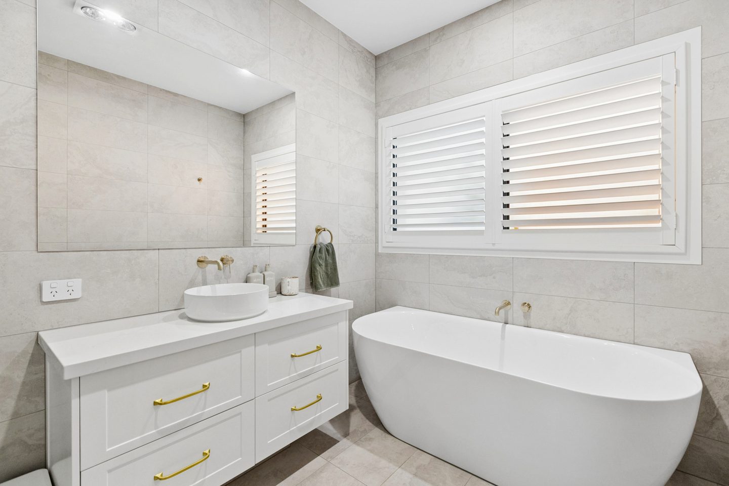The family bathroom with freestanding bath