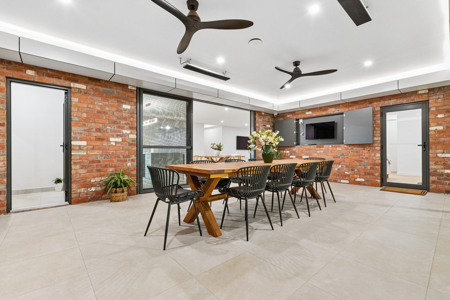 The alfresco and sliding doors to the home