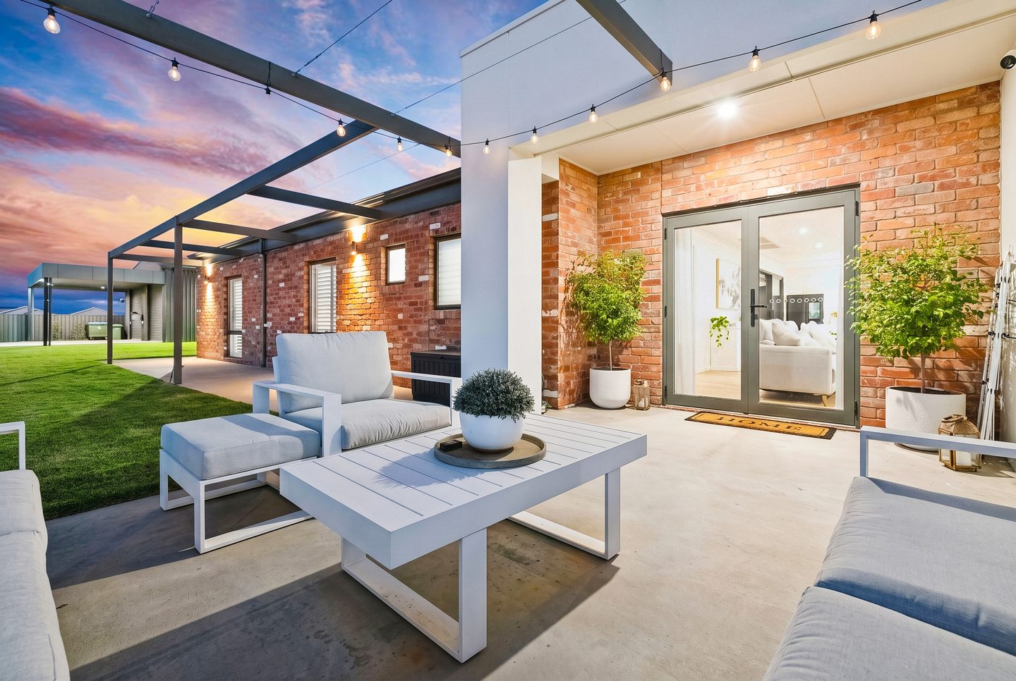 The terrace beside the home